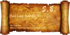 Sallay Barót névjegykártya